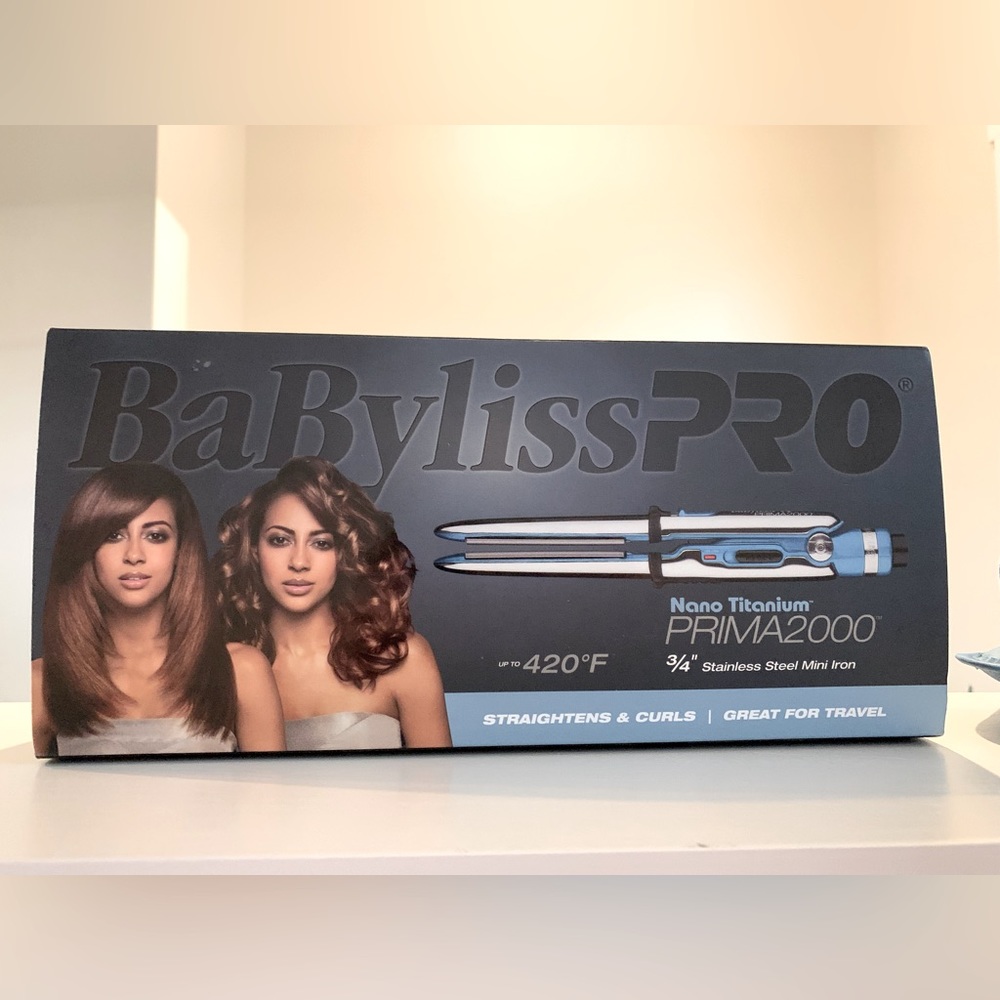 BabylissPRO Nano Titanium Prima 2000 Stainless Steel Mini Hair Straightener
